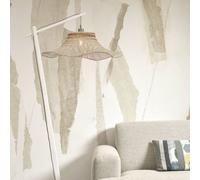 Lámpara de pie GOOD & MOJO Ibiza, Ø 65 cm, blanco/natural