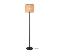 Lámpara de pie helens pantalla de ratán metal y plástico 154 x ø 30 cm - negro / beige [lux.pro]