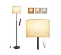 Lámpara de Pie, Lámpara de Lectura Regulable en Altura, 140-170 cm de Altura, Interruptor de Pedal, Pantalla de Tela, Casquillo E27, Negro Tinta LFL002BH02