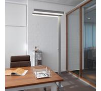 Lámpara de pie LED con sensor MAULjuvis, plateada, 196 cm, base atenuable