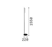 Lámpara de pie LED IDEAL LUX Binomio en latón, 155 cm, metal, 4 luces
