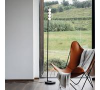 Lámpara de pie LED IDEAL LUX Binomio, negra, 155 cm, metal, 4 luces