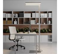 Lámpara de pie LED Logan Basic de Arcchio, plateada, 6000 lm, atenuable