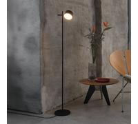 Lámpara de pie LED OSRAM Decor Kyoto, aluminio, negro, atenuable