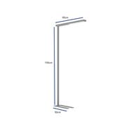 Lámpara de pie LED para oficina MAULjet, color plata, atenuable, 195 cm
