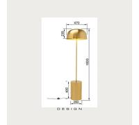 Lámpara de pie Loungy de KARE, color dorado, metal, 160 cm, E27