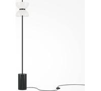 Lámpara de pie moderna Maytoni Kyoto LED, color negro, con estructura de metal y pantalla de vidrio, 11W, ideal para cocina, dormitorio, salón, comedor y vestíbulo