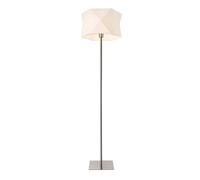 Lámpara de pie narwa - 152 x ø 40 cm - 1 x e27 - metal tela - cromo y blanco [lux.pro]