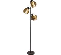 Lámpara de pie OSRAM Decor Folded Globe, 3 bombillas E27, 360 mm, color dorado, estructura de acero electrochapado, estilo industrial, cable de tela