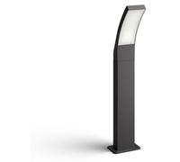 Lámpara de pie Philips Splay, 12W, iluminación exterior tipo farola, color antracita, metal, IP44, ideal para terraza y jardín
