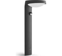 Lámpara de pie Philips Tyla, 9W, iluminación exterior tipo farola, color antracita, metal, IP44, ideal para terraza y jardín