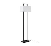 lux.pro Lámpara de Pie Elegante con Pantalla Rectancular Luminária para Sala Despacho Iluminación Suave Indirecta 1x E27 60 W Metal Textil 165x40x25 cm- Negro/Blanco