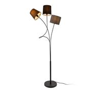 Lámpara de pie treviso - 146 x ø 18 cm - metal tela - marrón negro gris - 3 x e14 [lux.pro]