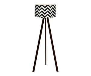 Lámpara de pie trípode newport 1xe27 20 w mdf pvc 21 x ø 38 cm negro / blanco [lux.pro]