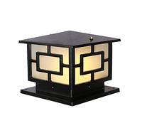 Lámpara de pilar Lámpara de pilar de pared exterior europea Forma de loft oriental Luz de paisaje negra Lámpara artesanal de aluminio fundido a presión Luces de decoración de jardín/patio/hierba E27