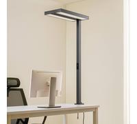 Lámpara de pinza LED de oficina Arcchio Logan negra, atenuable, con sensor
