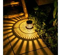 Lámpara de Proyección Solar Mandala de 1/2 Piezas, Luz Cálida Grande, Metálica, Hueca, Multiusos, para Colgar en la Pared, LED, para Jardín, Escaleras, Pasillos