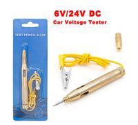 Lámpara de prueba de luz de coche, 6V, 12V, 24V, probador de voltaje CC, circuito de cobre, pluma de prueba automática, Detector, sonda, sistema de luz, lámpara de sonda de prueba Golden