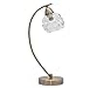 Lampara de sobremesa modelo tulipa glass cuero de 1 luz interlusa
