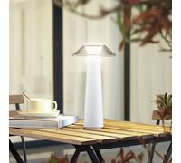 Lámpara de sobremesa recargable de LED Lindby Gomba, blanca, atenuable