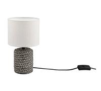 Trio-Leuchten Lámpara de mesa Mala R50941044, base cerámica marrón, pantalla beige, E14, Ø15×26 cm