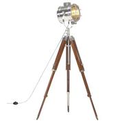 vidaXL Lámpara de suelo con trípode madera maciza de mango 165 cm