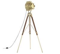 vidaXL Lámpara de suelo con trípode madera maciza de mango 193 cm