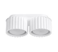 Sollux Lighting Plafón de techo Aura 2 – aluminio, 2 llamas, bombilla LED – Blanco