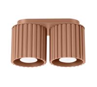 Sollux Lighting Plafón Aura 2 GU10 aluminio 2 llamas bombilla LED Moca