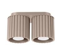 Sollux Lighting Plafón Aura 2 GU10 Aluminio 2 llamas Bombilla LED Topo