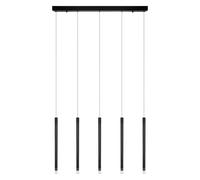 Lámpara de techo colgante acrílico negro 8 cm de ancho flute osram 5 luces led cálidas 3000k 3000 lm