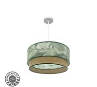 Abrila Congo Blanco/Verde-Natural - Colgante Moderno 3Xe27 50 Cm