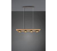 Lámpara de techo colgante de acero cobre 100 cm de ancho bell trio lighting 4 luces e14 con altura regulable. altura máxima 150 cm