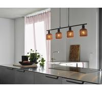 Lámpara de techo colgante de acero marrón 4 luces e27 windows osram