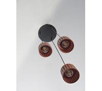 Lámpara de techo colgante de cerámica marrón 3 luces e27 32.5 cm de ancho