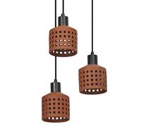 Lámpara de techo colgante de cerámica marrón 32.5 cm arcilla ledvance 3 luces e27. altura máxima 150 cm