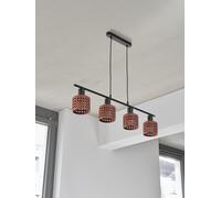 Lámpara de techo colgante de cerámica marrón 4 luces e27 arcilla 12.5 cm de ancho