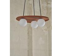 Lámpara de techo colgante de cristal marrón 3 luces e27 clara 38.5 cm de ancho