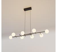 Mantra Iluminación Lámpara colgante bodega, hierro, negro, cristal, blanco, 8 luces