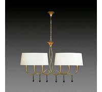 Mantra Iluminación Lámpara colgante Paola 6 luces en dorado y crema