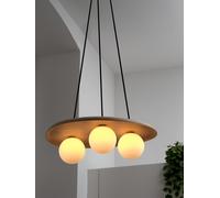 Lámpara de techo colgante de madera marrón 3 luces g9 38.5 cm de ancho