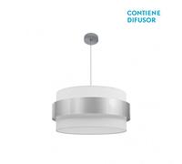 Abrila Bremen Cromo/Blanca-Plata - Colgante Moderno 3Xe27 50 Cm