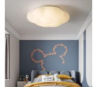 Lámpara de techo con forma de nube LED, lámpara de techo cálida y romántica para habitación de niños, para dormitorio, sala de estar, habitación de niños o niñas, 36 W, regulable sin escalones, 17,8''