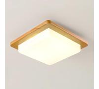Lámpara de Techo Cuadrada para Dormitorio, Lámpara de Techo de Madera Regulable, Luces de Techo Led para Sala de Estar Y Pasillo, Pantalla Acrílica, Lámpara de Techo de Madera Ultrafina/36 cm
