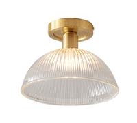 Lámpara de Techo de Cristal, Moderna Lámpara de Techo Semiempotrada, Luminarias para Pasillo con Acabado Metálico, Luminarias de Techo para Entrada O Porche, 1 Luz./Mi