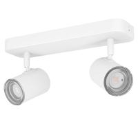 Lámpara de techo EGLO Consuma 1, foco empotrado de 2 luces, lámpara de techo para baño, lámpara de techo metálica blanca, foco empotrado con bombilla GU10, IP44