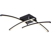 Lámpara de techo Globo, con estructura de metal negro mate y difusor de plástico opal. Permite ajustar diferentes niveles de intensidad a través de un interruptor de pared. Los colores son fijos. Es u