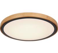 Globo Lighting Bruno plafón 1x24 W negro-madera-ópalo 41764-24