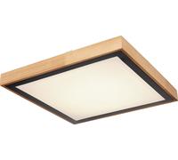 Globo Lighting Bruno plafón 1x24 W negro-madera-ópalo 41764-24Q