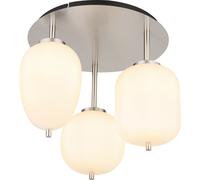 Globo Lighting Blacky I lámpara de techo 3x40 W vidrio opalino-níquel 15345-3DNO
